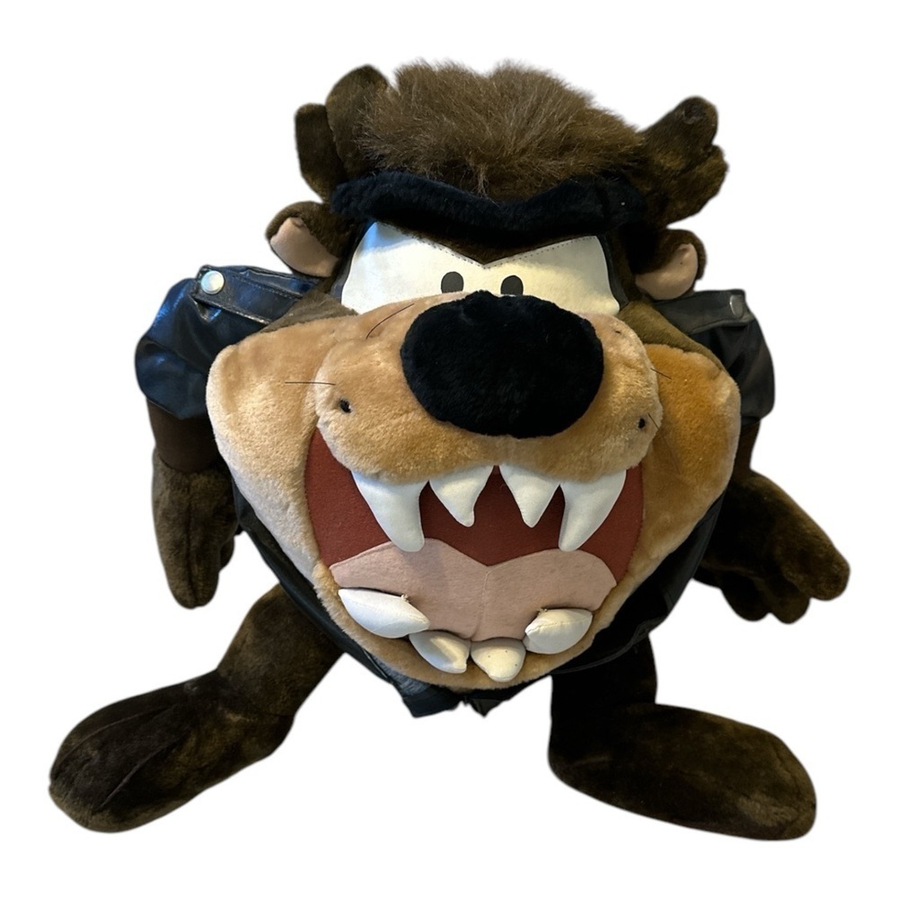 Taz Maniac Devil In Motorcycle Jacket Extra Large Plush Ultra Rare Looney Tunes
